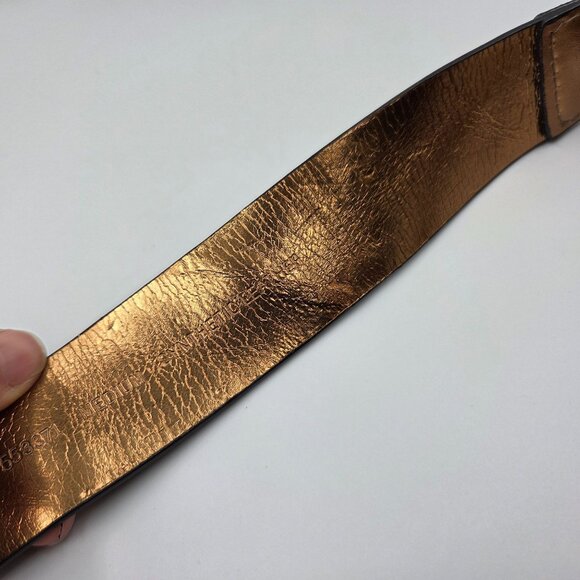 Michael Kors Belt Womens Medium Brown MK Logo Python Print Adjustable Slide NEW - Picture 5 of 10